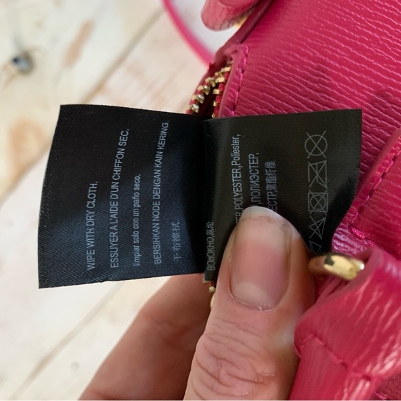 BEBE Gianna mini dome bag crossbody purse raspberry pink gold tone faux leather - Picture 11 of 16